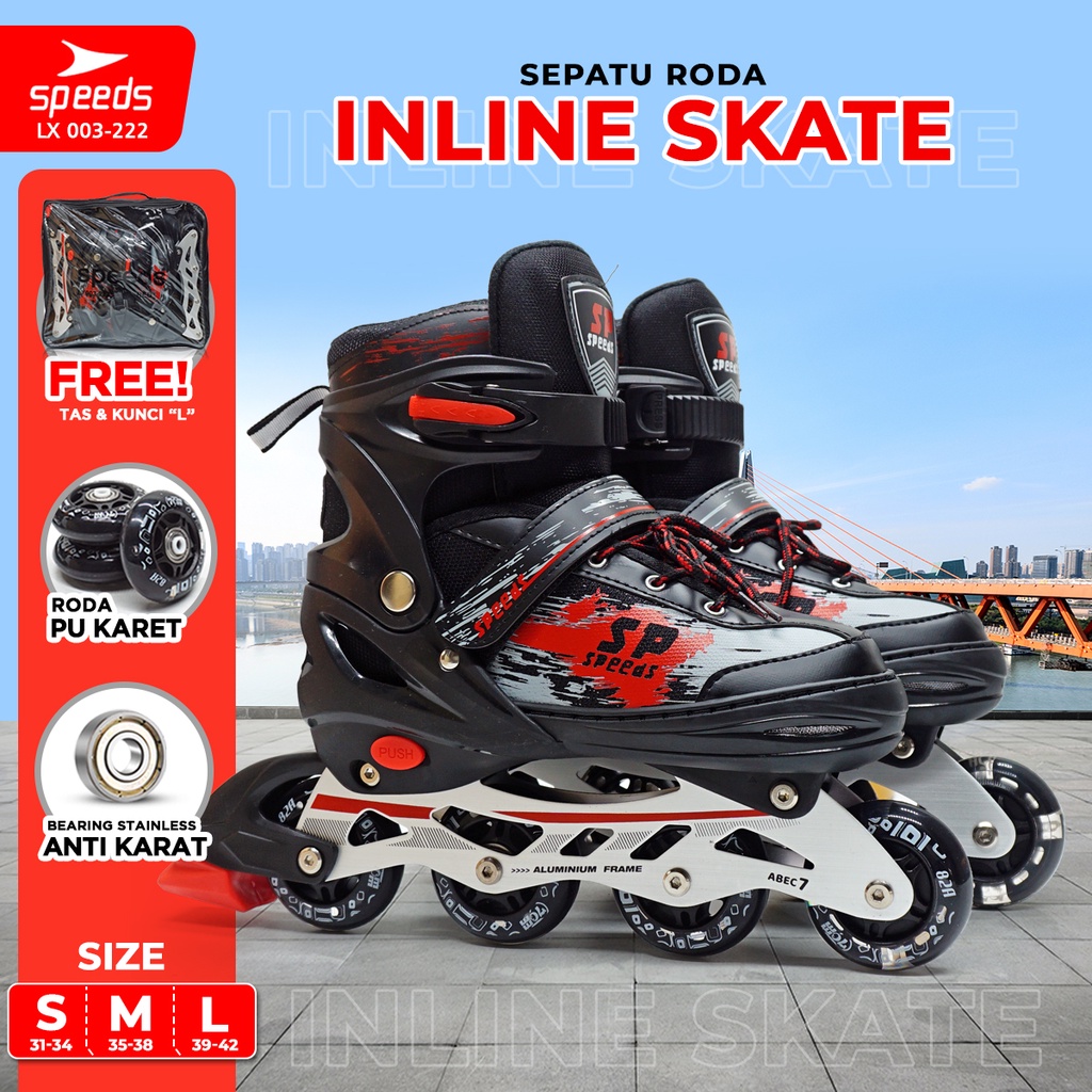 NEW SPEEDS Sepatu Roda Anak Lampu Remaja Inline Skate PU Nyala Roller Skate Laki-laki Perempuan