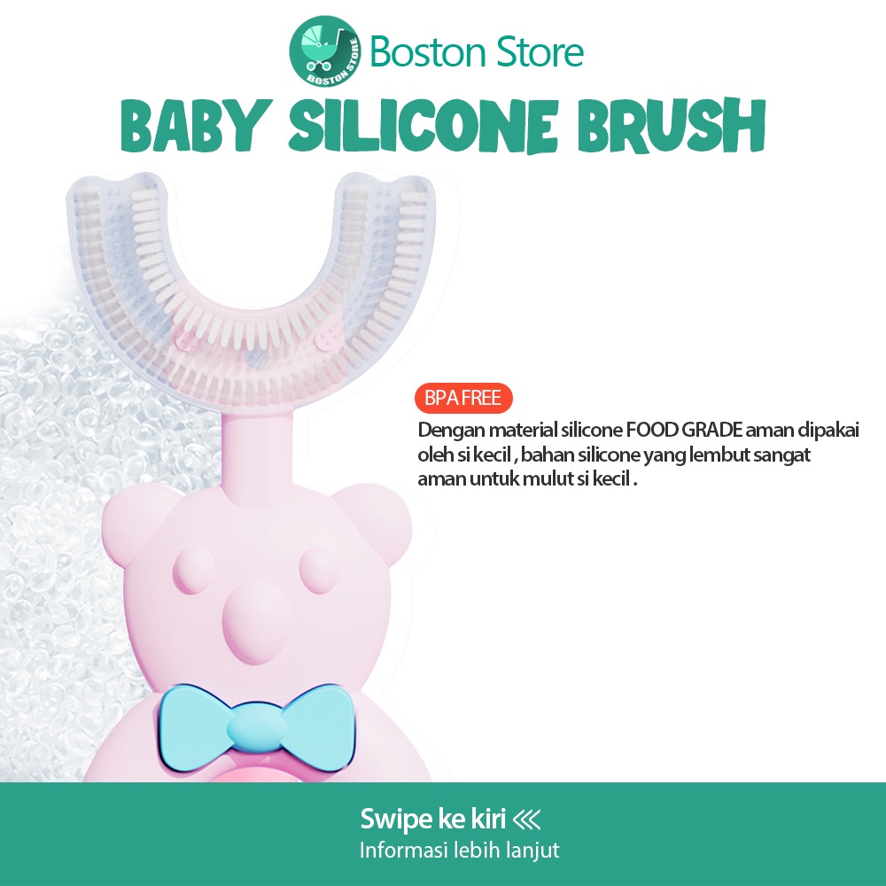 Bostonstore Sikat Gigi Silikon Bentuk U / Teeth brush Anak Soft Bentuk U Usia2-12 / Sikat Gigi Silikon Bayi / Sikat Gigi Silikon / Sikat Gigi Silikon Anak / Sikat Gigi Silikon Anak / Sikat Gigi Bentuk U Anak / Sikat Gigi Bentuk U Silikon