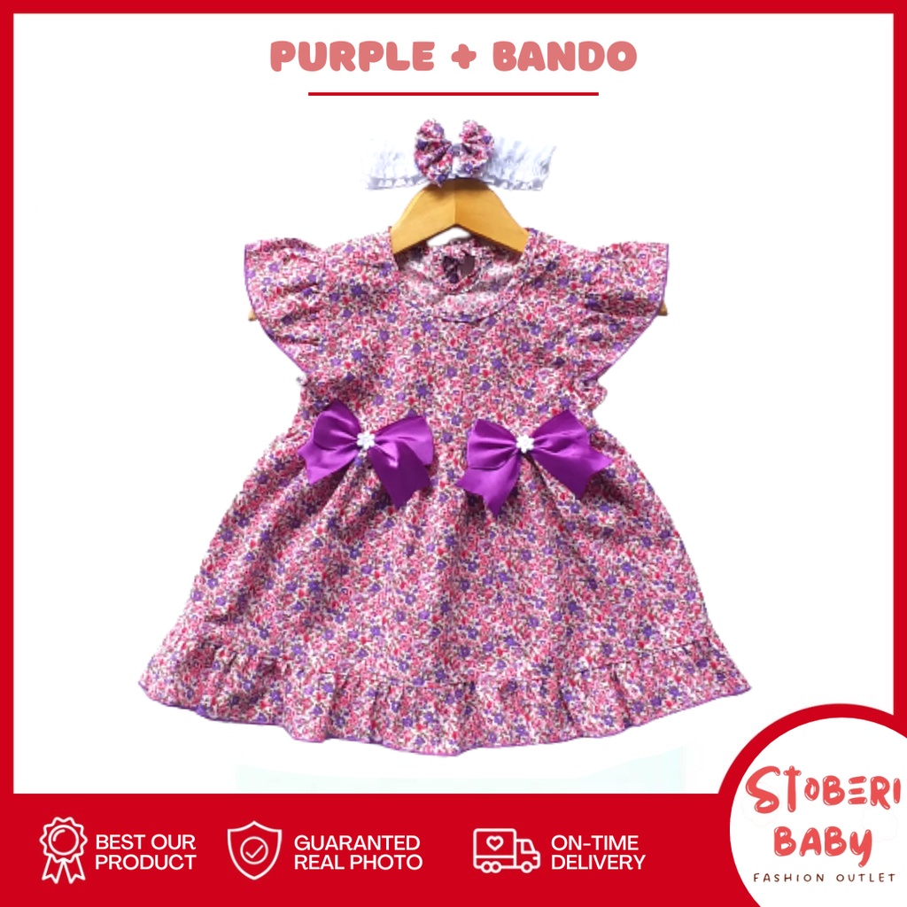 stoberi baby - (EXCLUSIVE ON STOBERI BABY ) Dress Bayi Motif Animal Lucu Baju Bayi Perempuan / QIU2 DOUBLE RIBBON