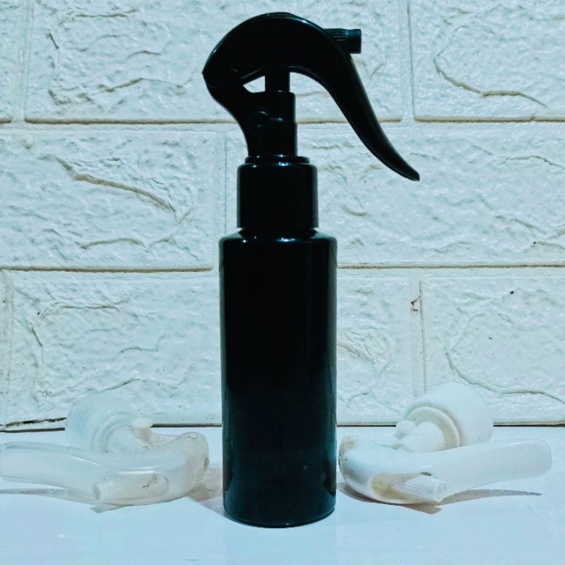 Botol Triger 100ml RF / Botol PET RF 100ml Hitam Tutup Spray Triger