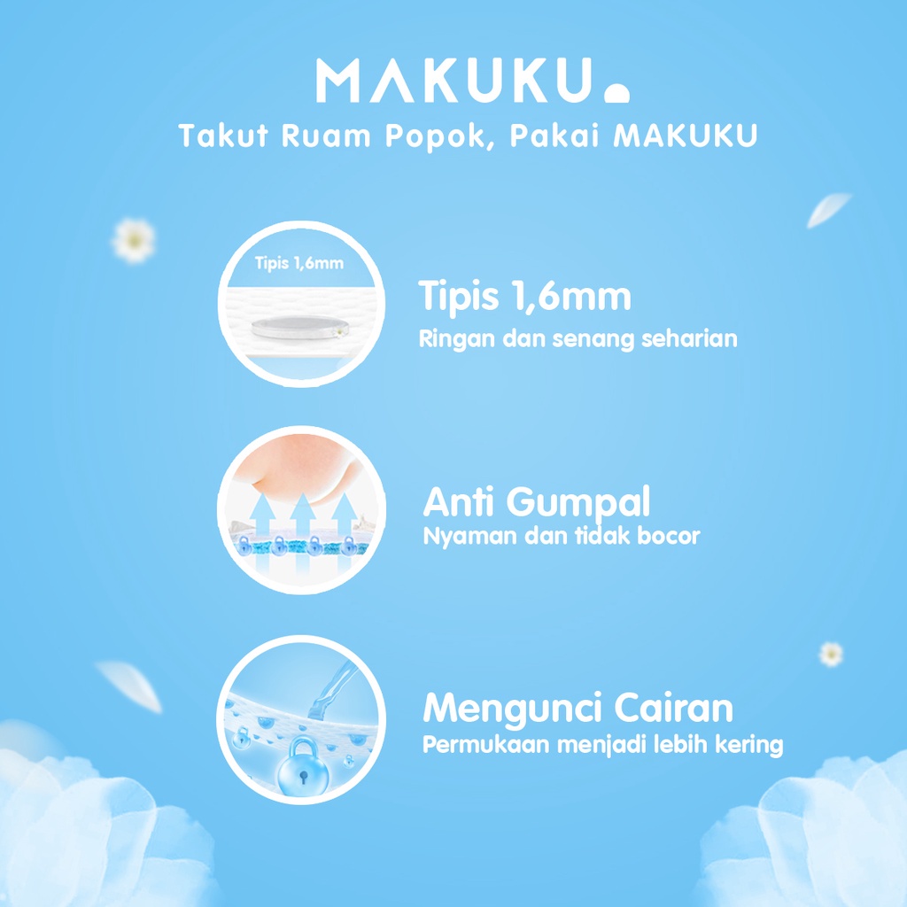 [BabyFriendly] MAKUKU SAP Diapers Slim Size NB28/S38/M32/L34/XL32/XXL28/ Popok bayi Tipis SAP anti gumpal cepat kering
