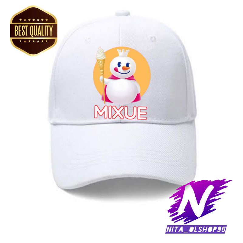 topi baseball anak eskrim mixue karakter