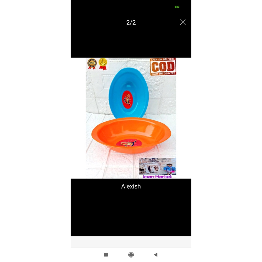 Mangkok oval piring sayur oval no. 12 plastik