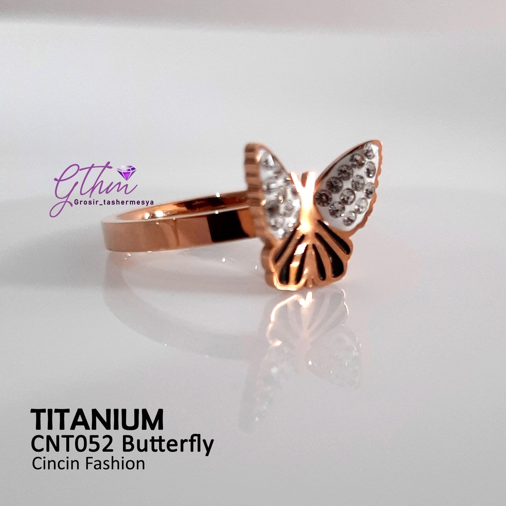Cincin Titanium Butterfly Model Kasual Anti Karat bisa dipakai sehari-hari cnt052