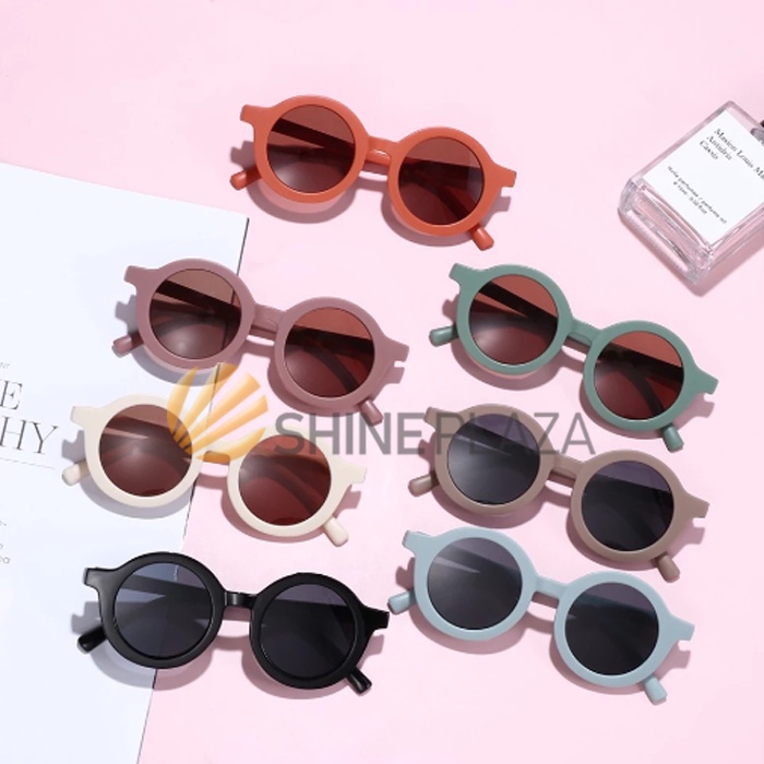 Kacamata Hitam Bulat Anak Bayi Fashion - Kaca Mata Doff Import