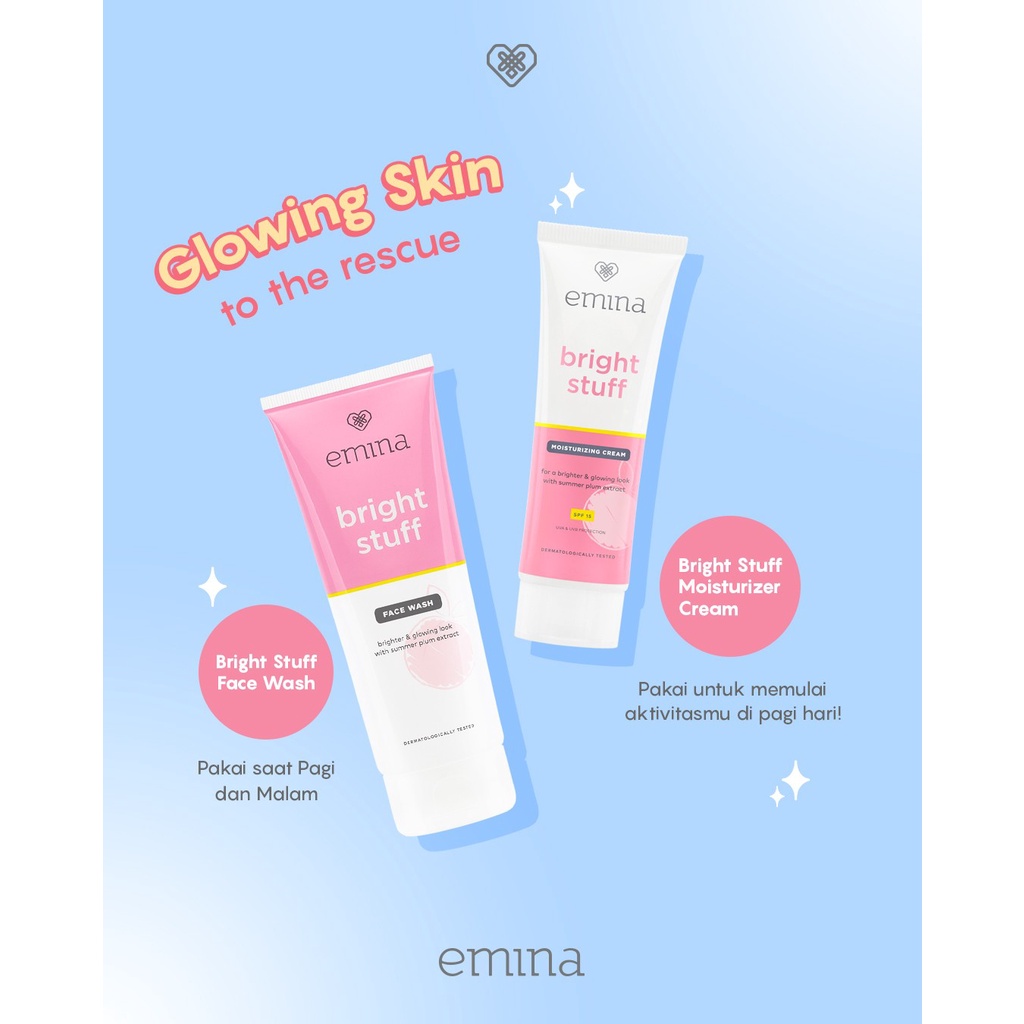 (BISA COD) Paket Emina Bright Stuff 3 Pcs {facewash, moisturizing, toner}