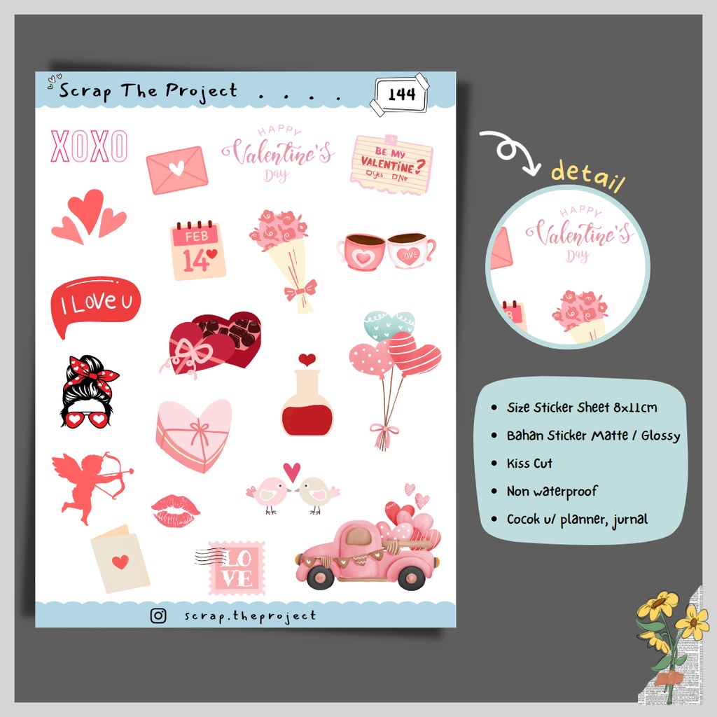 

STICKER PLANNER JOURNAL / STICKER LOVE HAPPY VALENTINE / STP - 144