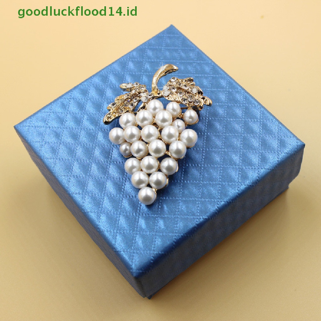 [GOOGFOUR] Anggur Bros Rose Gold Disepuh Mutiara Bros Berlian Imitasi Bunga Syal Gesper Pin [Atas]