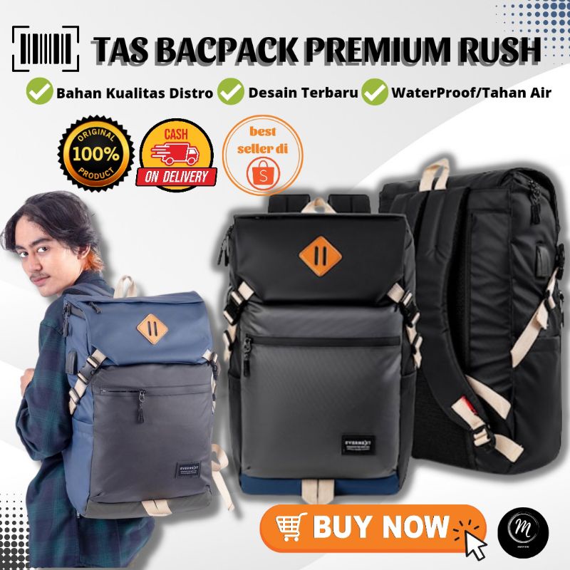 Tas Ransel Backpack Pria Premium Distro Branded Waterproof Tas Gendong Laki Laki Original Kualitas P