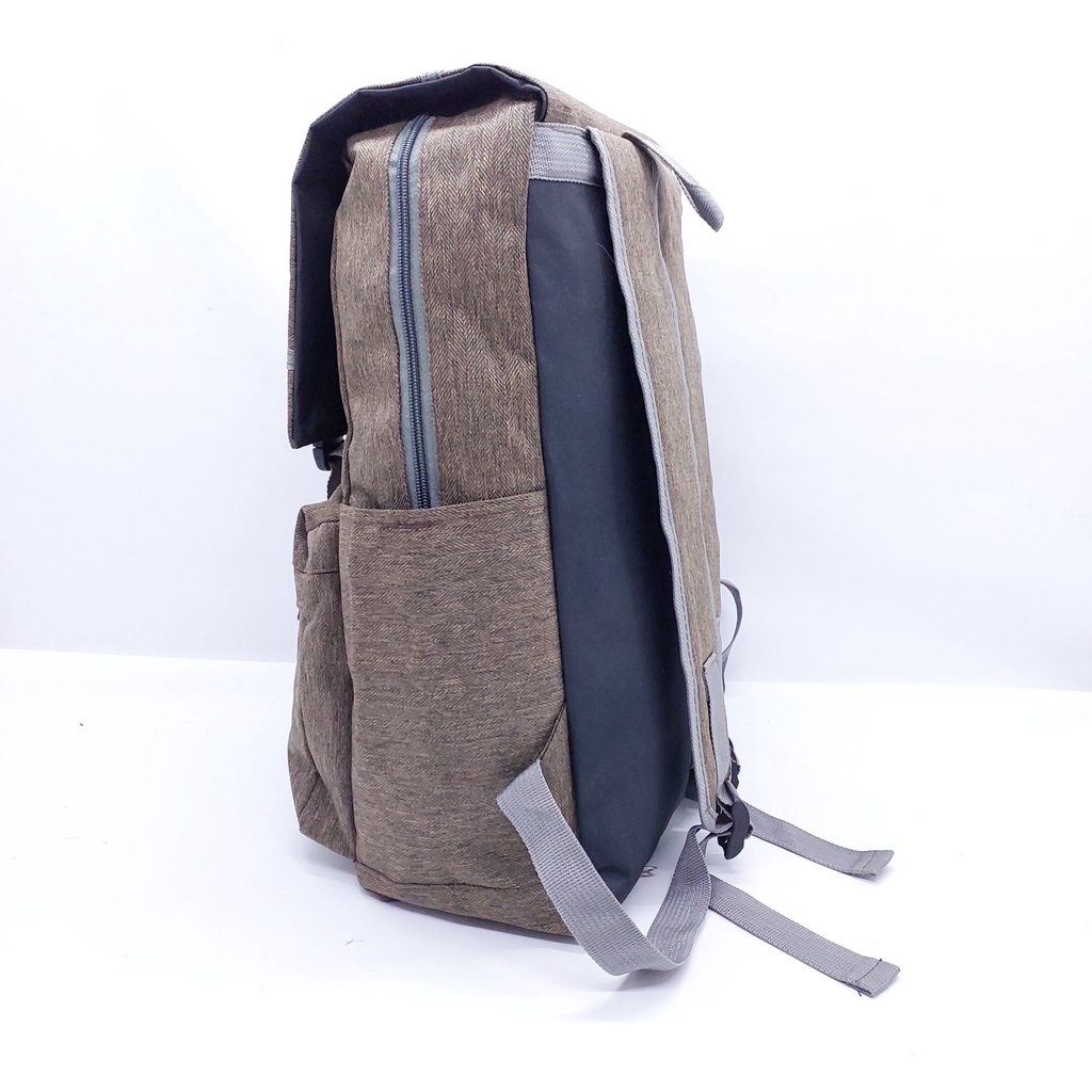 Tas Kain Kanvas Model Tutupan Zipper Murah Baru 17 INCHI / Tas Sekolah SD SMP SMA polo cavero kain kanvas besar compact murah baru ori / Tas Kerja Cavero bahan kain kanvas 17 inchi murah BARU / Ransel Kain Kanvas CAVERO  model tutupan zipper murah baru