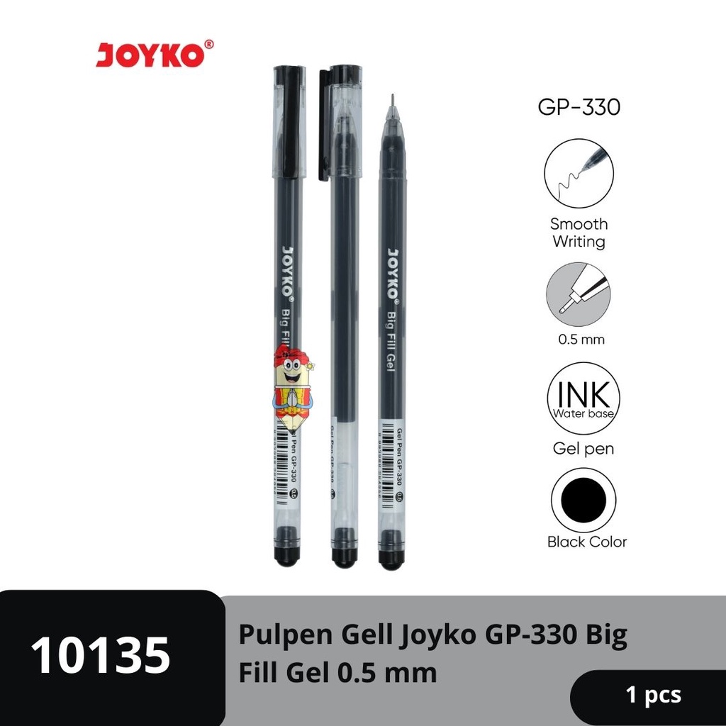 

Gel Pen Pulpen Pena Joyko GP-330 Big Fill Gel 0.5 mm