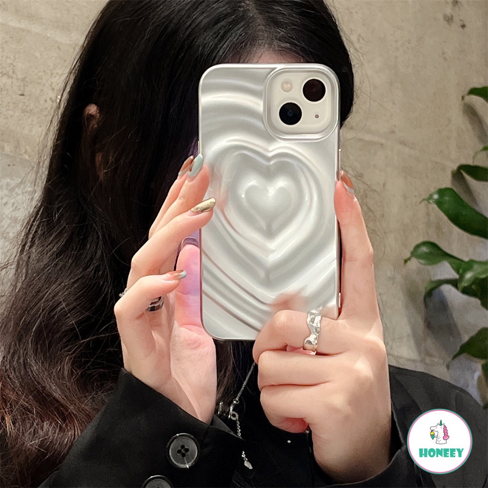 IPHONE Luxury 3D Silver Tin Foil Pleats Phone Case Kompatibel Untuk Iphone14 13 12 11 Pro Max 14 Pro Max Shockproof Matte Lembut TPU Back Phone Cover