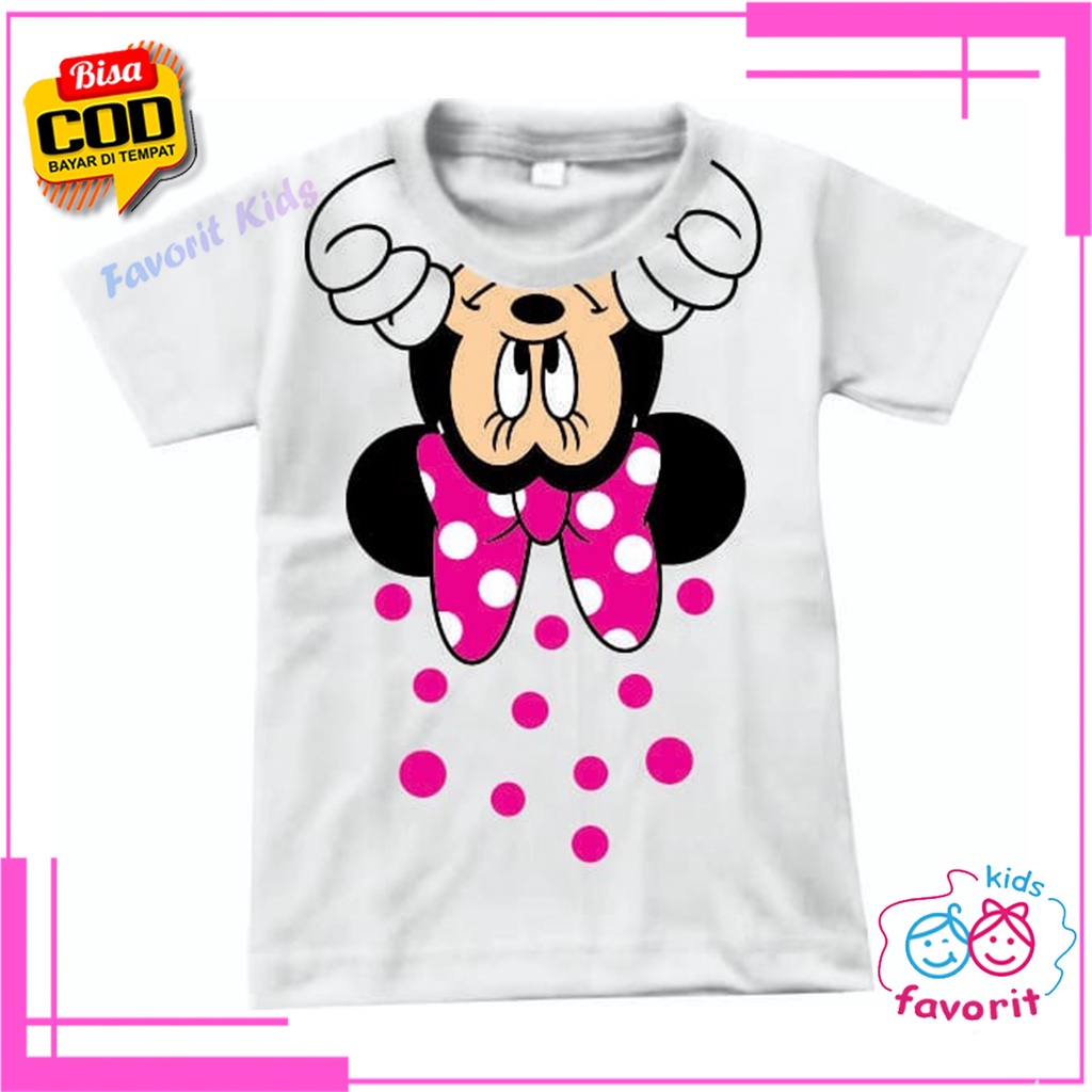 Atasan anak perempuan minnie mouse kaos anak perempuan 1 tahun - 10 tahun