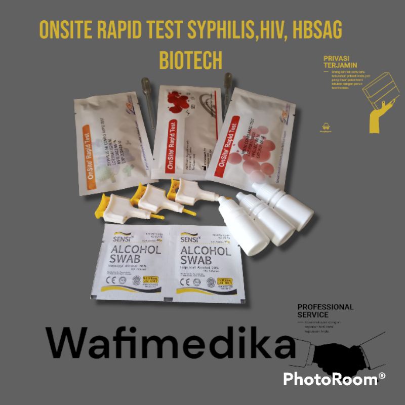 Jual paket tes HIV dan Syphilis, HBsAG satu paket 3 macam test Biotech