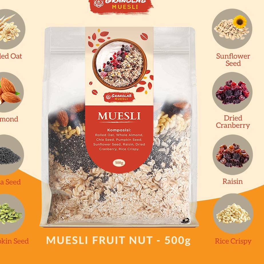 

Trx3u8Ti Muesli Fruit and Seed 500 gr - Granolab Muesli