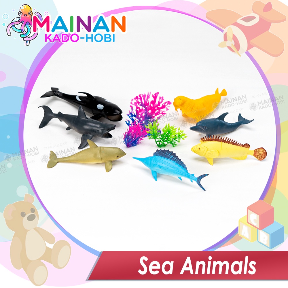 MAINAN KADO HADIAH ULANG TAHUN ANAK MINIATUR SEA OCEAN ANIMALS