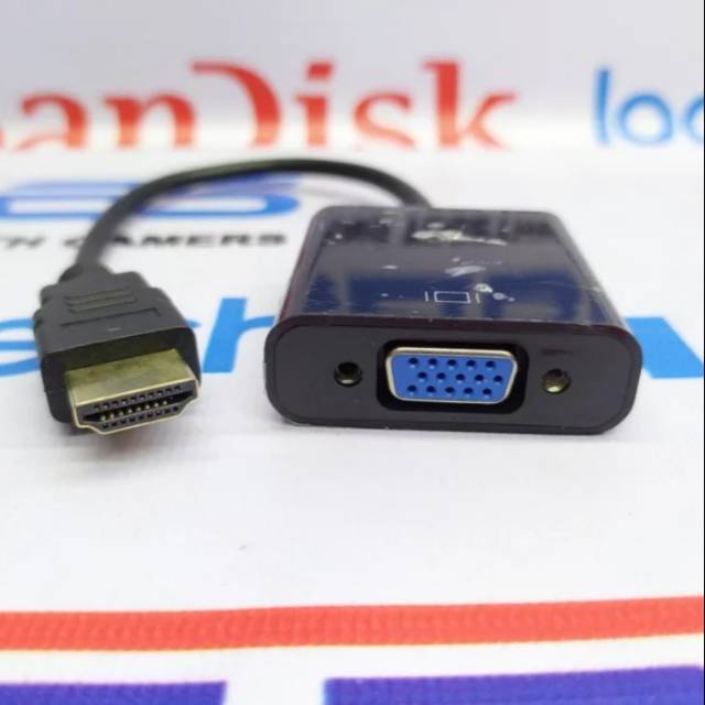 A518-Kabel HDMI To VGA Kabel Converter HDMI ke VGA Praktis Serbaguna Kabel Sambungan Proyektor TV LE