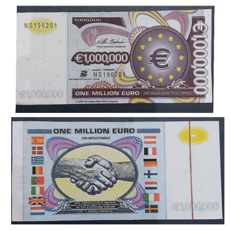 Uang Fantasy Note Euro Salaman 1 Juta Euro Mulus ,GRESSS