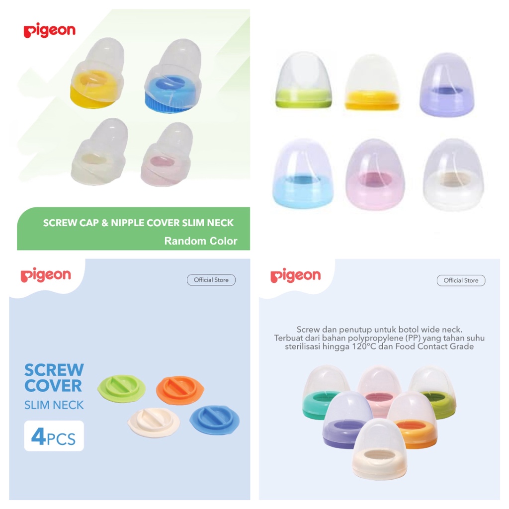 PIGEON Screw Cap and Nipple Cover Slim &amp; Wide Neck | Tutup Botol Susu Bayi
