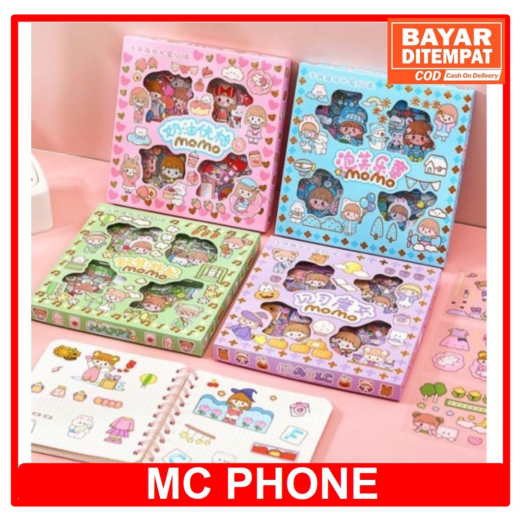 STICKER 2D MOMO WATERPROOF ISI 100 LEMBAR PER BOX