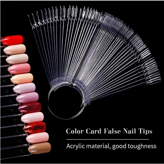 50pcs Ring Chart Nail Display White Transparant