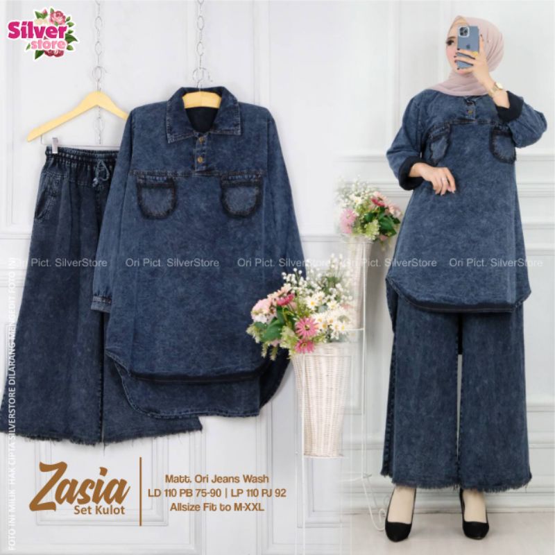 ZASIA SETELAN BAJU JEANS WANITA BY SILVER