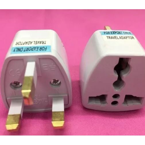 Travel adaptor Colokan 3 Pin Kaki Power Plug Adapter Converter EU US AU UK to UK