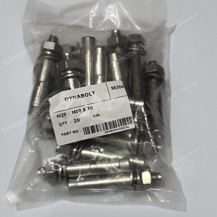 ] Dynabolt / dinabolt M10 x 70mm SS 304