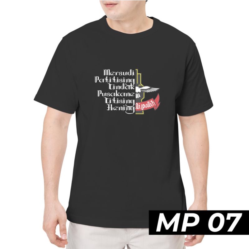 Kaos Distro Kaos Pencak Silat Merpati Putih MP07 Warna Hitam Cotton Combed 20S