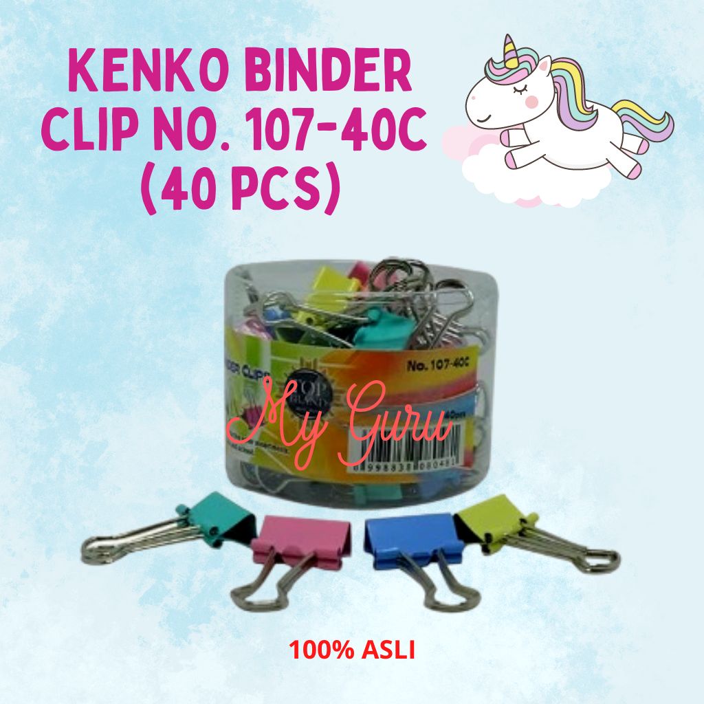 

[DRUM] BINDER CLIP COLOR / KLIP PENJEPIT KERTAS WARNA KENKO NO. 107-40C