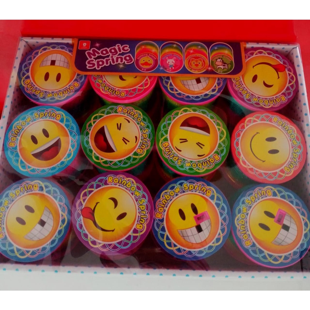 (FO)Mainan Spring Slinky Magic Warna Pelangi Ada Lampu