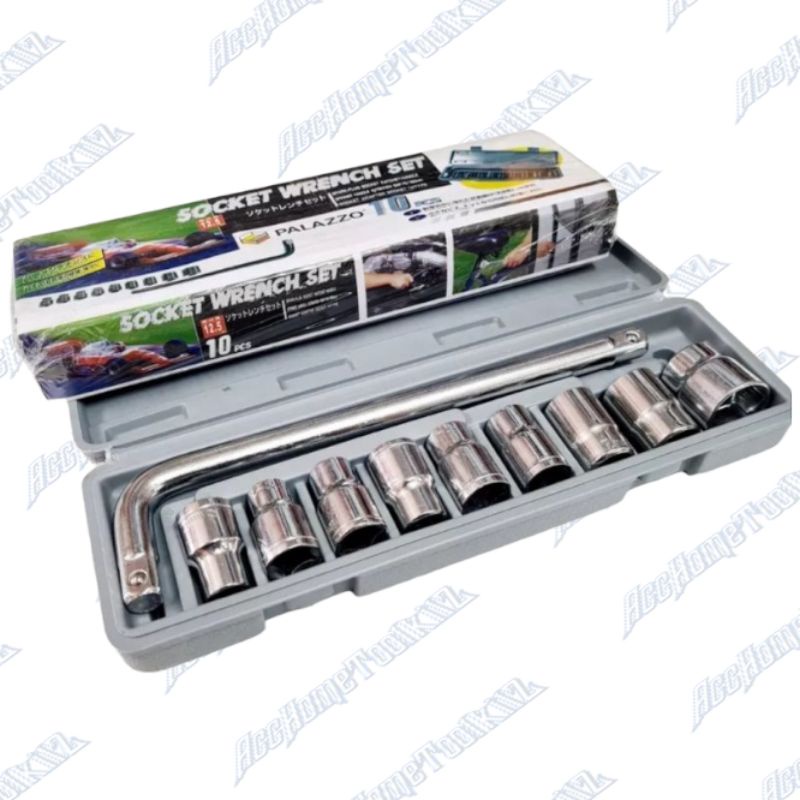 Kunci Sock Set 10Pcs Socket Wrench Set 1/2&quot; Kunci Ban Mobil Motor Sepeda Mata Sok 8 , 10 , 11 , 12 , 13 , 14 , 17 , 19 , 24 mm