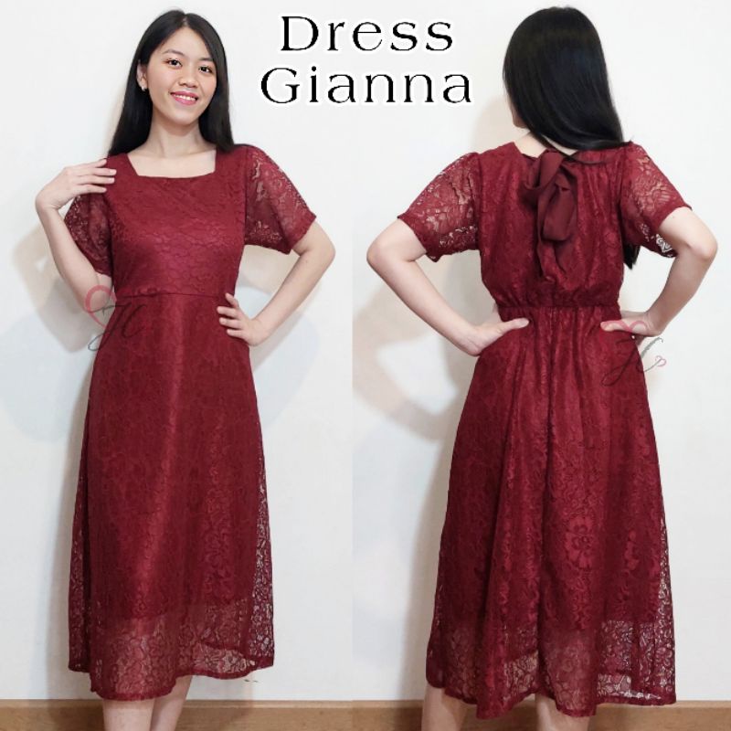 midi mini dress brukat party Korea putih