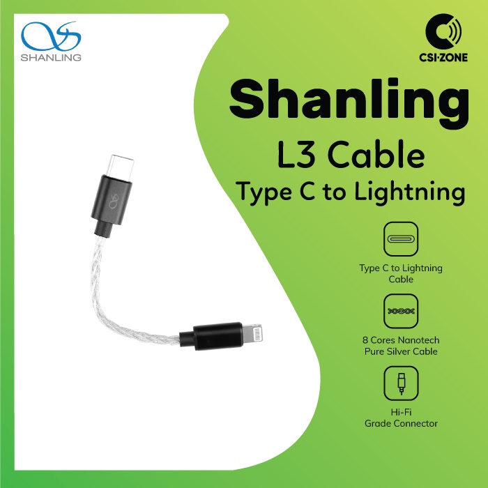 Shanling L3 Type-C to Lightning 8 Core Neotech Silver Cable