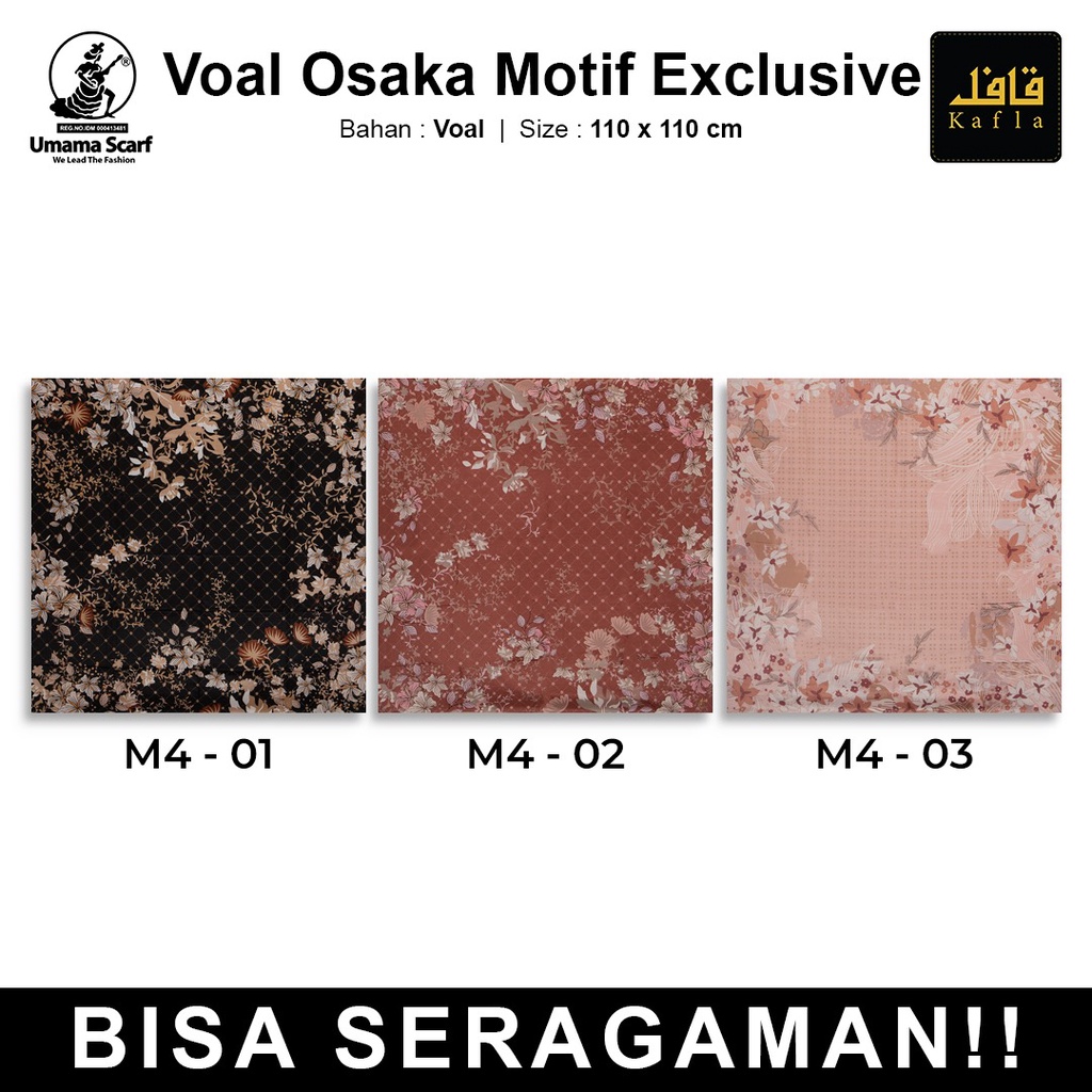 Hijab Voal Osaka Motif LC Metal Logo Original By Umama Scarf