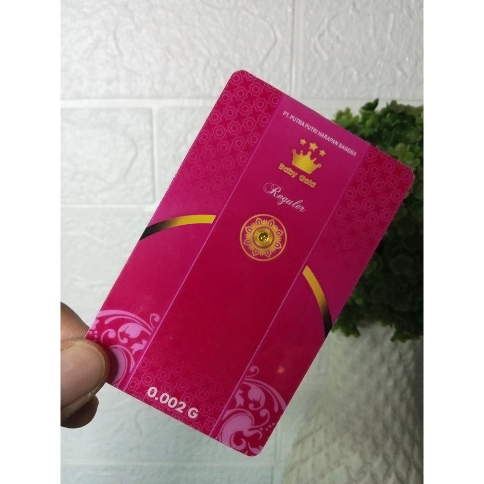 BABY GOLD New Reguler Series 0.002 Gram Kemasan PVC TERMURAH TERLARIS Emas Mini Emas Batangan Logam Mulia Murni 24 Karat Bersertifikat Resmi Asli Original Tabungan Emas Souvenir Keren Mewah