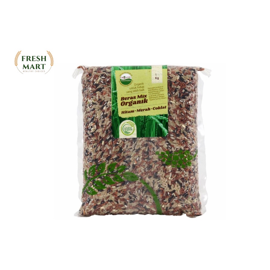 

Lingkar Organic Beras Mix Hitam Merah Coklat (WHole Grain)1kg