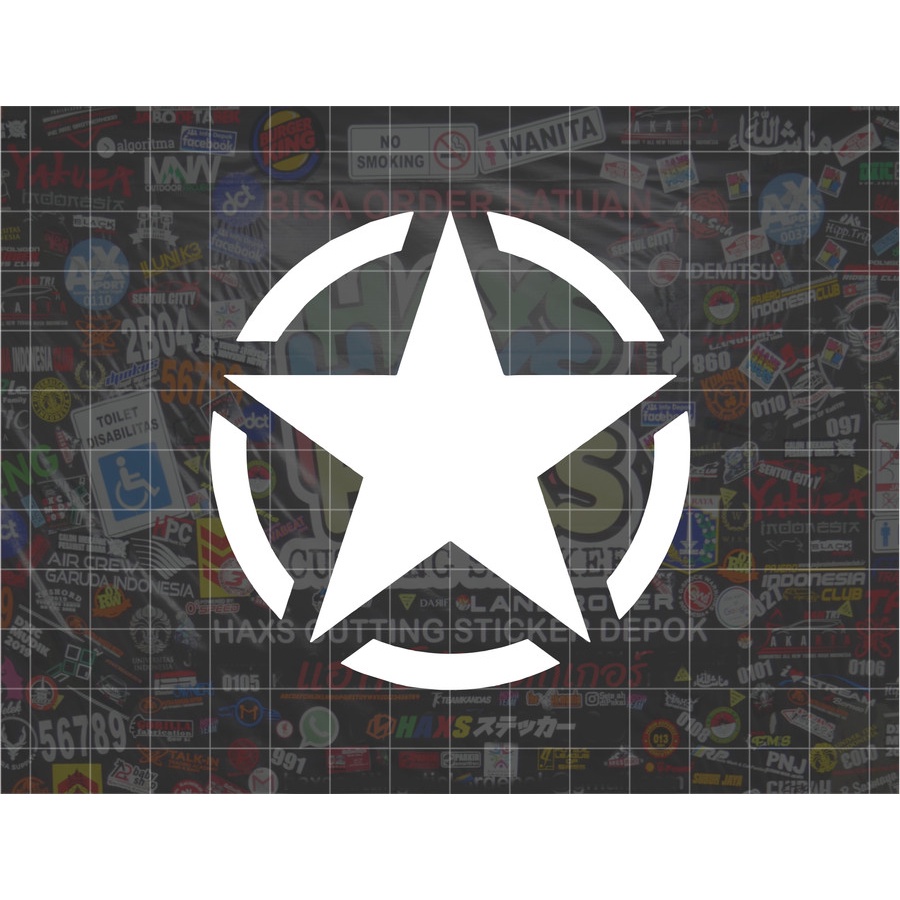 Cutting Sticker US Army Star Ukuran 8 Cm Untuk Motor Mobil