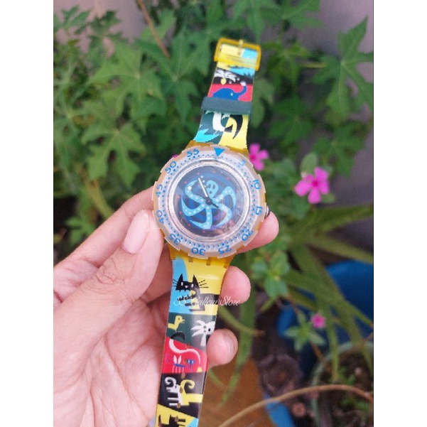 JAM TANGAN SWATCH SCUBA POUPLE OCTOPUS