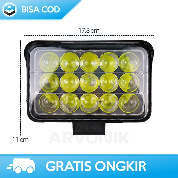 LAMPU TEMBAK SOROT 15 LED SPOTLIGHT COOL WHITE WATERPROOF IP67 45WATT