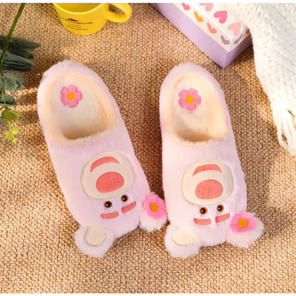 SANDAL RUMAH WINNIE THE POOH PIGLET LOTSO PINK SEPATU KAMAR LUCU