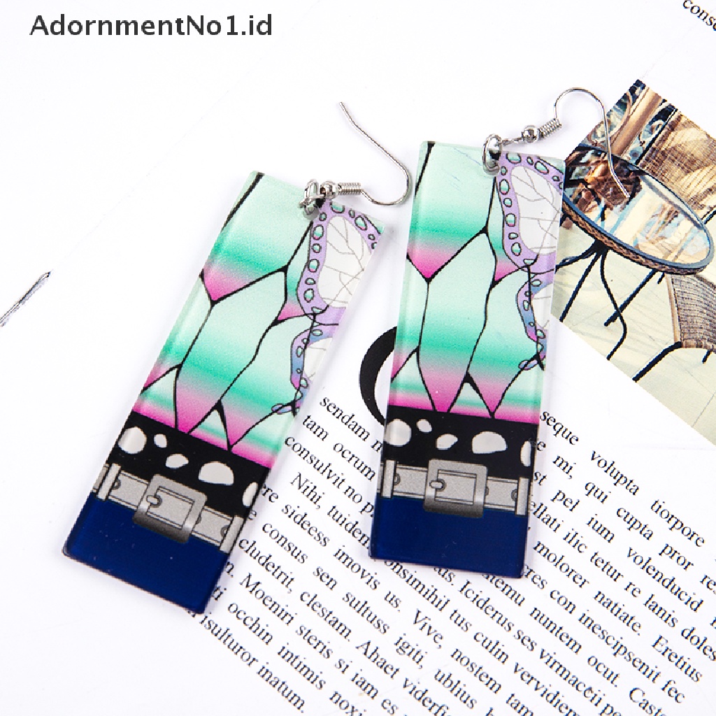 [AdornmentNo1] Demon Slayer kimetsu no yaiba Anting Untuk Wanita Gadis Anime Perhiasan Handmade Hoop Earring Acrylic Earrings Liontin Hadiah [ID]