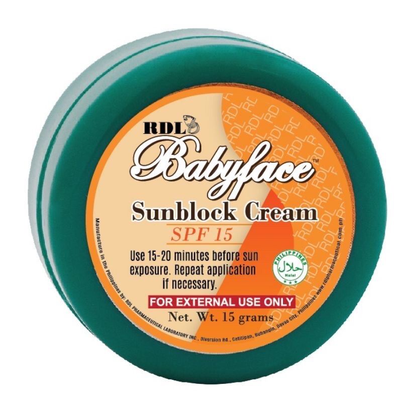 RDL babyface SUNBLOCK CREAM SPF 15 / 15GR BPOM