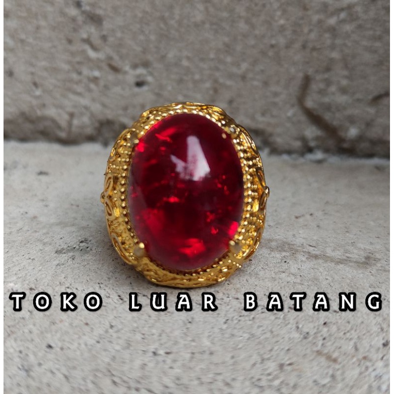 CINCIN BATU AKIK PECAH SERIBU MERAH SIAM (S)