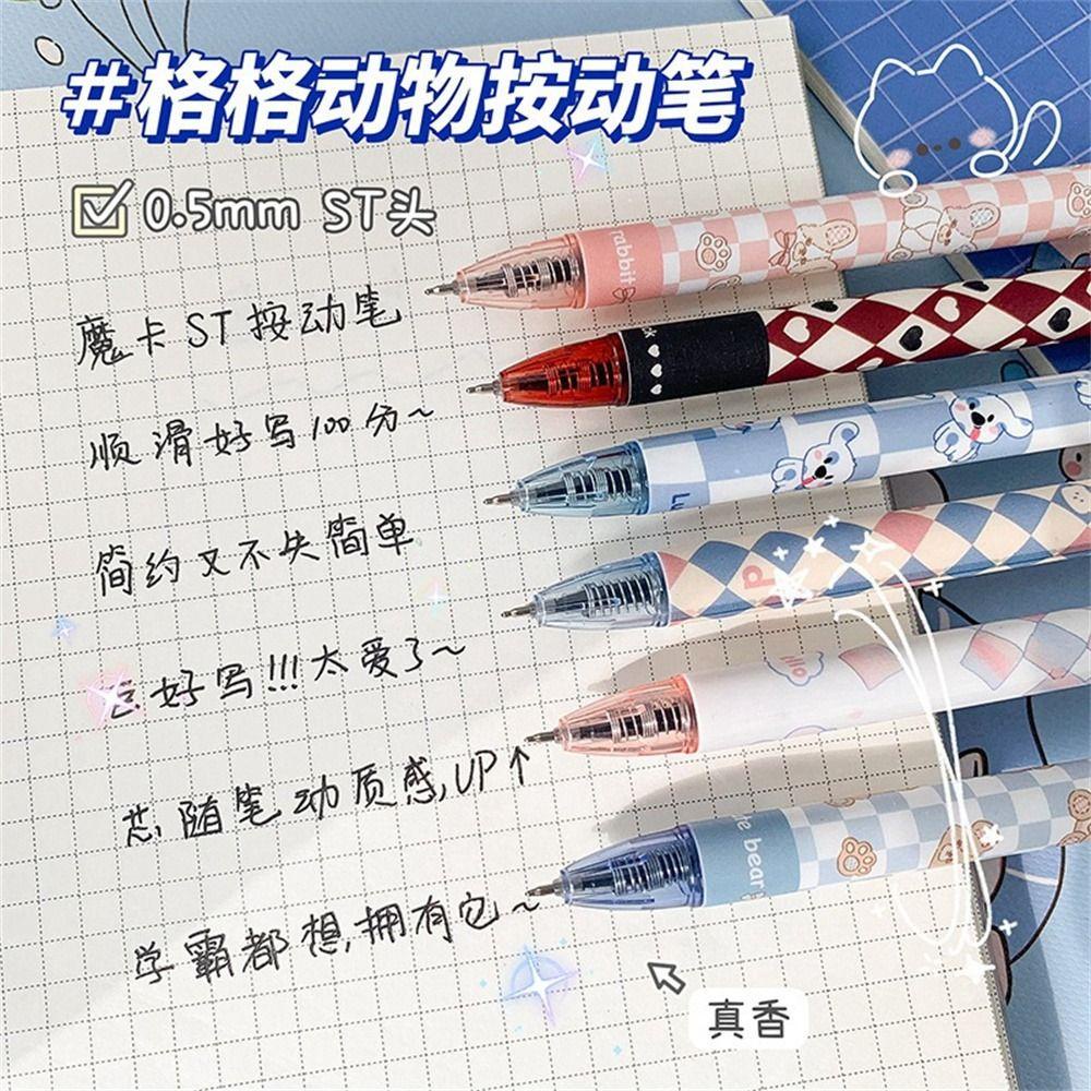 AUGUSTINA Gel Pens Aksesoris Kantor Alat Tulis Tanda Tangan Pen Menulis Siswa 0.5mm Pena Netral