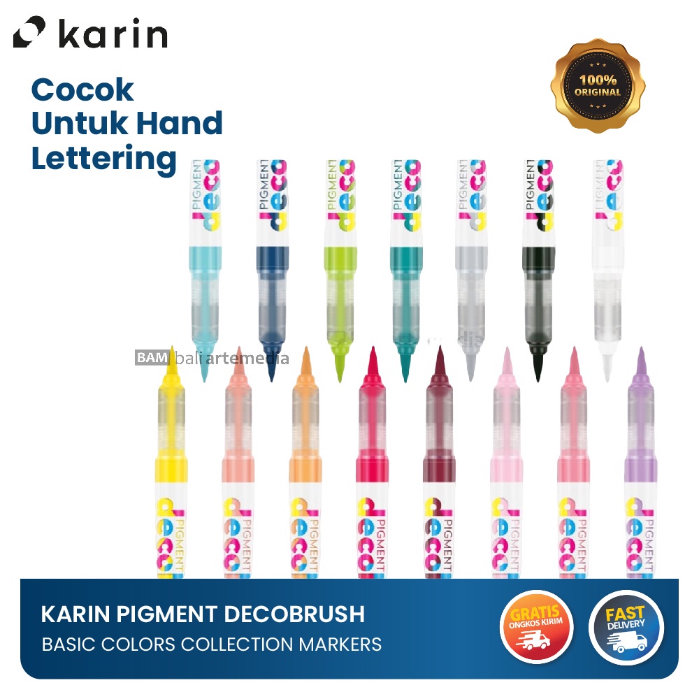 Spidol Mewarnai Alat Menggambar Drawing Pen Karin Pigment Decobrush Colors Collection Markers Part 2/2 By Bali Artemedia