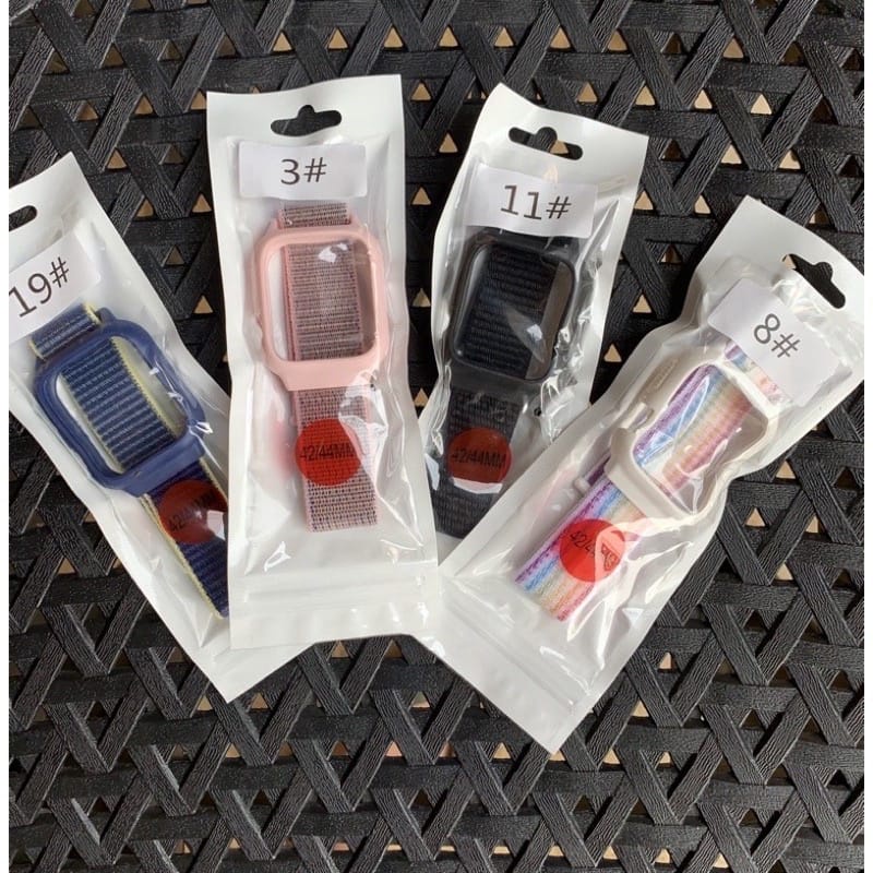 COD Strap Canvas Smartwatch T55 T500 2 in 1 Colorful Nylon Strap Fpr Apple Watch 7 41mm 45mm iWatcg Soft Ban