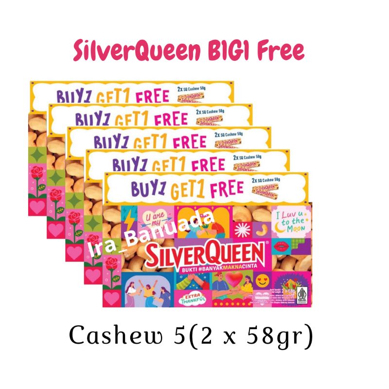 

SilverQueen Cashew 5(2 x 58gr) - Multy Pack