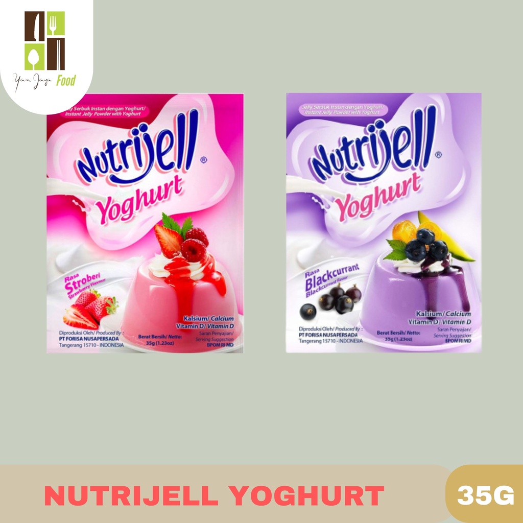 Nutrijell Yoghurt Rasa Strawberry/Rasa BlackCurrant 35g