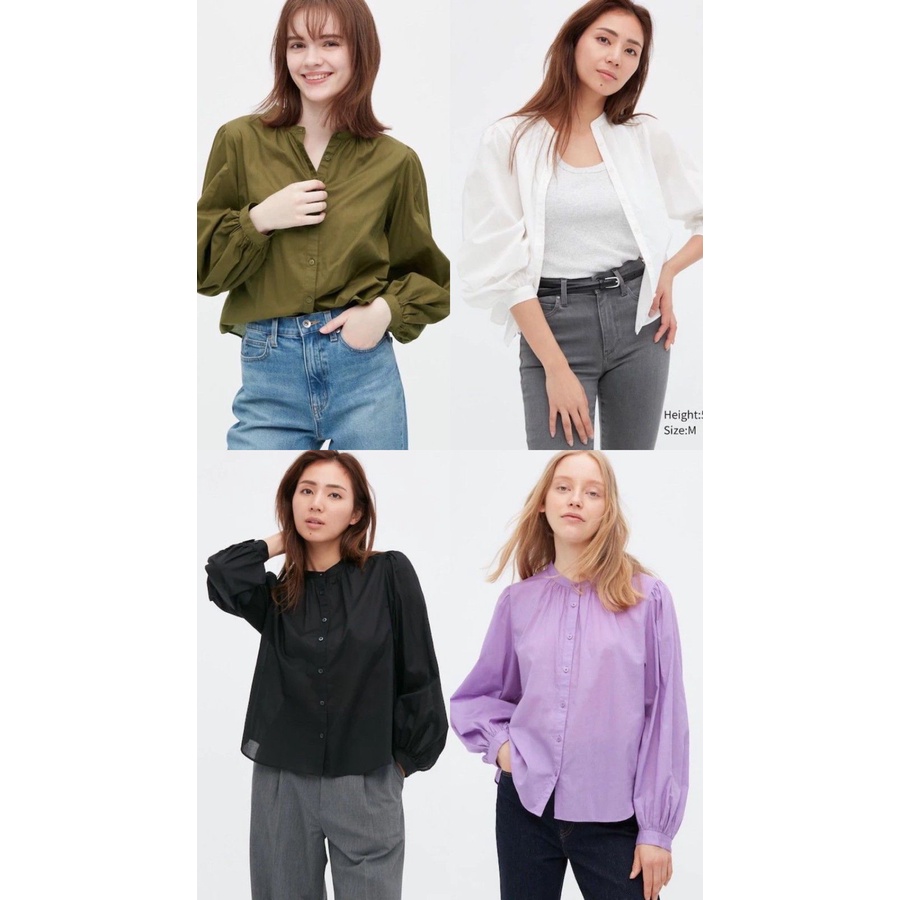 Uniqlo Cotton Volume Longsleeve Blouse